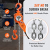 VEVOR Hand-Operated Chain Lift, 1650 lbs Load, 5ft Length, G80 Zinc-Coated Steel, Dual-Pawl Brake System, Automatic Chain Guide & Swivel Hook, Ideal for Workshops, Warehouses, and Loading Docks