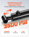 VEVOR Double Acting Hydraulic Cylinder, 2" Bore x 16" Stroke, Max 3500PSI Hydraulic Cylinder, Heavy-Duty Welded Cross Tube Cylinders with 1" Pin Hole & SAE #6 Port for Agricultural Machinery, Tractors