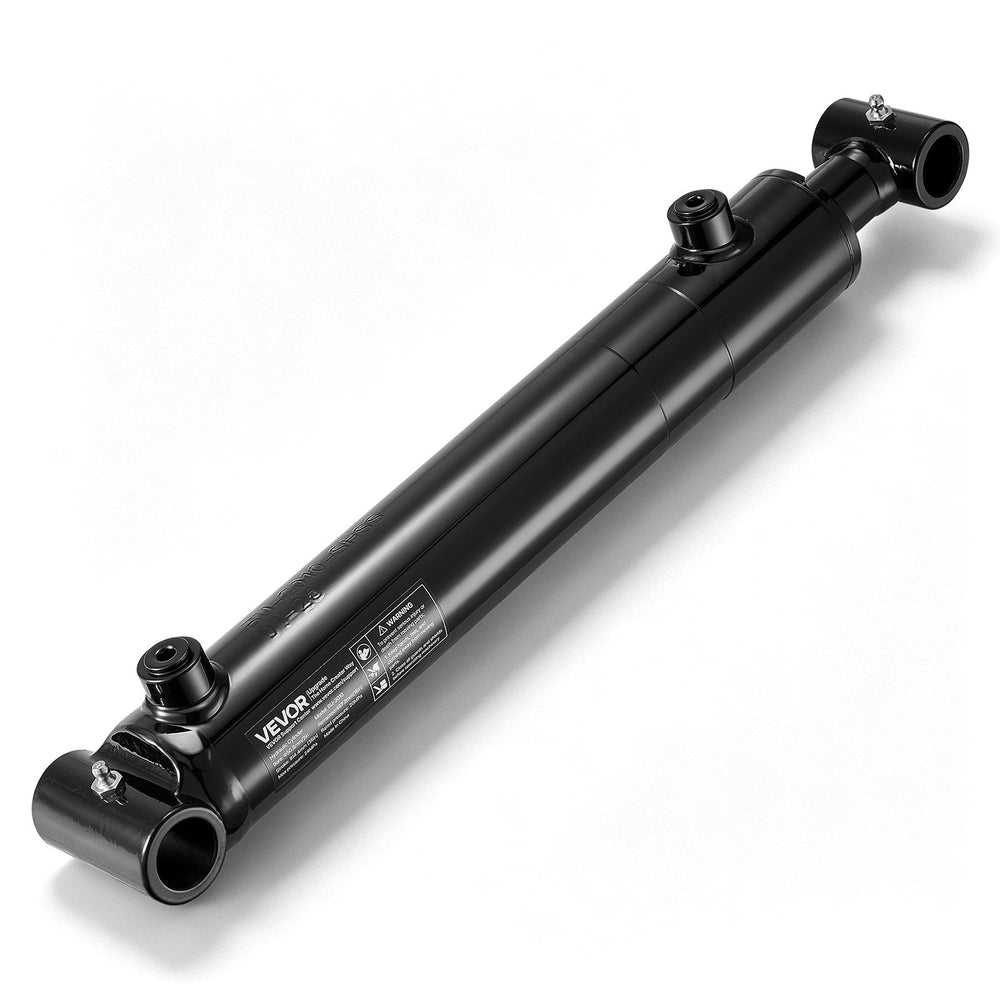 VEVOR Double Acting Hydraulic Cylinder, 2" Bore x 10" Stroke, Max 3500PSI Hydraulic Cylinder, Heavy-Duty Welded Cross Tube Cylinders with 1" Pin Hole & SAE #6 Port for Agricultural Machinery, Tractors