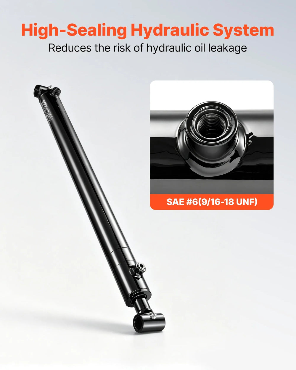 VEVOR Double Acting Hydraulic Cylinder, 2" Bore x 24" Stroke, Max 3500PSI Hydraulic Cylinder, Heavy-Duty Welded Cross Tube Cylinders with 1" Pin Hole & SAE #6 Port for Agricultural Machinery, Tractors
