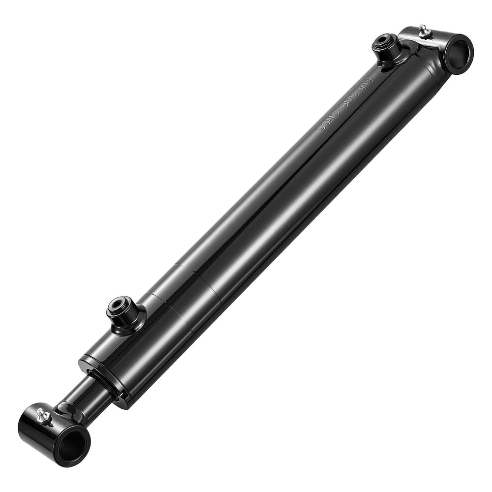 VEVOR Double Acting Hydraulic Cylinder, 2" Bore x 12" Stroke, Max 3500PSI Hydraulic Cylinder, Heavy-Duty Welded Cross Tube Cylinders with 1" Pin Hole & SAE #6 Port for Agricultural Machinery, Tractors