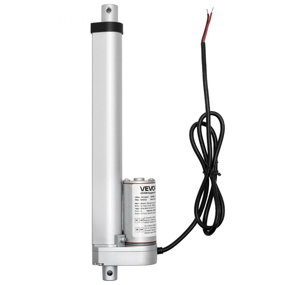 VEVOR 12V Linear Actuator, 4 Inch High Speed 0.6"/s Linear Motion Actuator, 225lbs/1000N with IP54 Protection & Mounting Bracket for Lift Desk, Recliner Chairs, Window Door Opener
