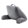 VEVOR Reading Pillow, Standard Size Bed Pillow with Shredded Memory Foam, Back Pillow with 3 Pockets and Washable Short Velvet Cloth, Top with Handle, for Watching TV, Reading, Gaming, Resting, Grey