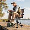 VEVOR Hunting Chair, 360° Silent Swivel, Foldable Portable Blind Chair, Heavy-Duty Steel Frame Ground Stool Seat, with Armrests, Cover, Anti-Sink Feet, Height Adjustable, 350 Lbs Capacity for Camping