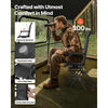 VEVOR Hunting Chair, 360° Silent Swivel, Foldable Lightweight Portable Blind Chair, Heavy-Duty Steel Frame Ground Stool Seat, with Armrest, Adjustable Carry Strap, 300 Lbs Capacity for Fishing Camping