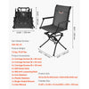 VEVOR Hunting Chair, 360° Silent Swivel, Foldable Lightweight Portable Blind Chair, Heavy-Duty Steel Frame Ground Stool Seat, with Armrest, Adjustable Carry Strap, 300 Lbs Capacity for Fishing Camping