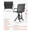 VEVOR Hunting Chair, 360° Silent Swivel, Foldable Portable Blind Chair, Heavy-Duty Steel Frame Ground Stool Seat,with Armrests, Anti-Sink Feet, Height Adjustable, 350 Lbs Capacity for Fishing Camping