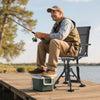 VEVOR Hunting Chair, 360° Silent Swivel, Foldable Portable Blind Chair, Heavy-Duty Steel Frame Ground Stool Seat,with Armrests, Anti-Sink Feet, Height Adjustable, 350 Lbs Capacity for Fishing Camping