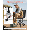 VEVOR Hunting Chair, 360° Silent Swivel, Foldable Portable Blind Chair, Heavy-Duty Steel Frame Ground Stool Seat,with Seat Cover, Anti-Sink Feet, Height Adjustable, 350 Lbs Capacity, for Fishing