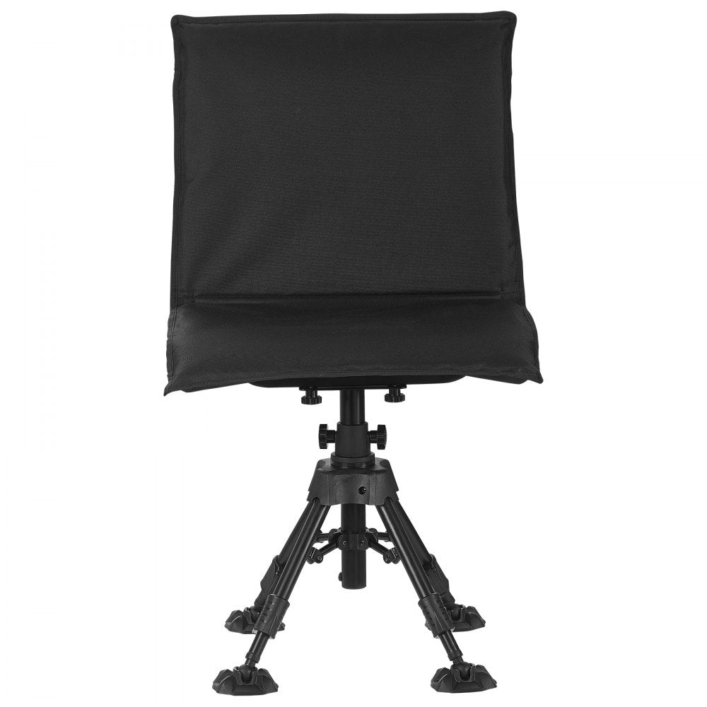 VEVOR Hunting Chair, 360° Silent Swivel, Foldable Portable Blind Chair, Heavy-Duty Steel Frame Ground Stool Seat,with Seat Cover, Anti-Sink Feet, Height Adjustable, 350 Lbs Capacity, for Fishing