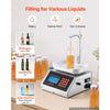 VEVOR Liquid Filling Machine, 2-300 g Recommend Automatic Bottle Filler, for Water, Beverages, Oils, Digital Weighing, Adjustable Stand, Stainless Steel Body, 6 Memory Presets, Anti-Drip Nozzle