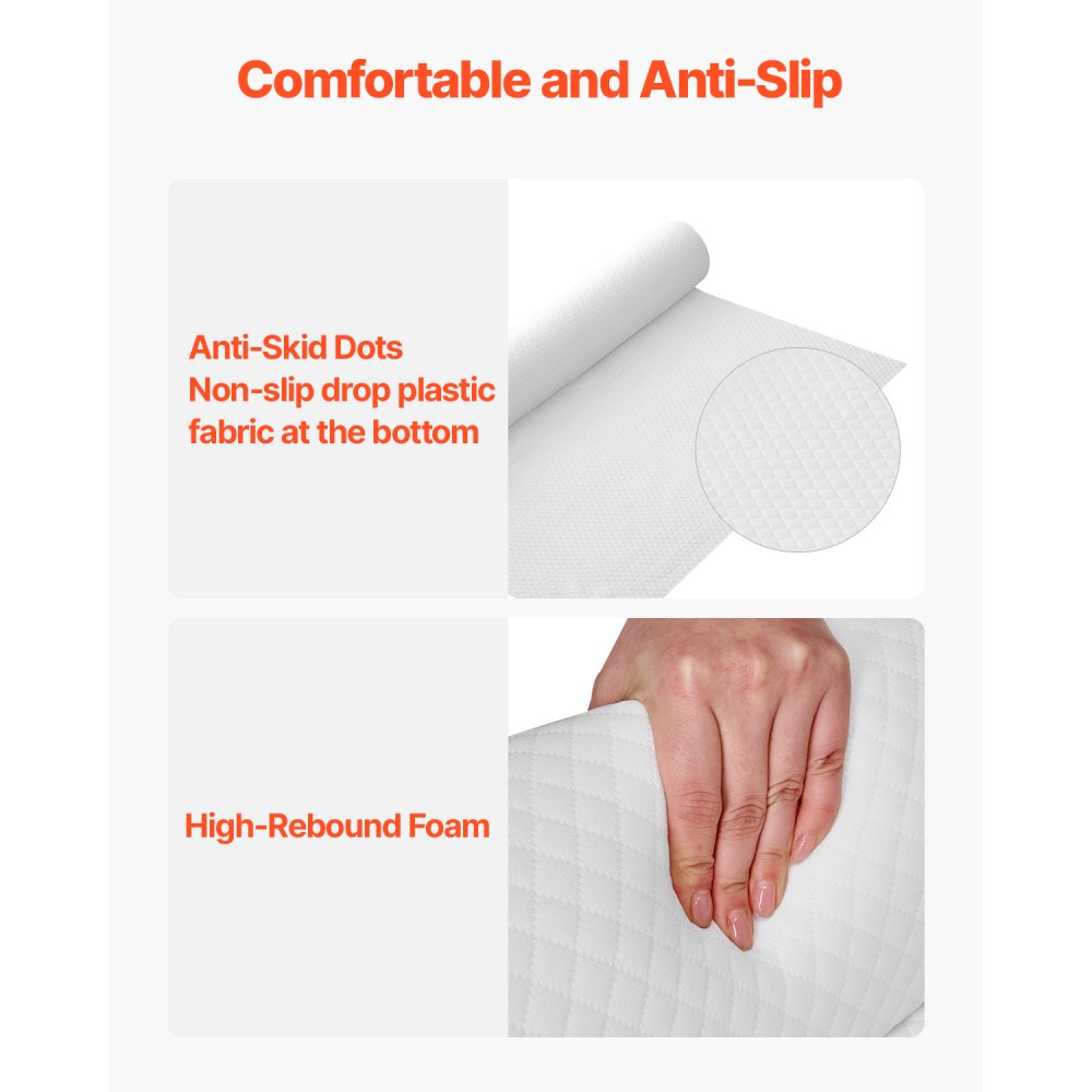 VEVOR Bed Bumper for Toddlers, 52-inch Non-Slip Bed Guard Rail with Safety Flap, High-Rebound Foam Toddler Bedrail Bumper with Machine-Washable Cover for Twin, Full, Queen & King Beds (1 Pack)