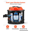 VEVOR Ash Vacuum 2.6 Gallon, 1200W Powerful Fireplace Cleaner Steel Body, for Fireplace, Pellet Stoves, Wood Stoves, Fire Pit, Grills, Double Stage Filtration System, 2.7 FT Hose, Black & Orange