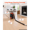VEVOR Ash Vacuum 5.3 Gallon, 1200W Powerful Fireplace Cleaner with Casters, for Fireplace, Pellet Stove, Wood Stoves, Fire Pit, Grills, Steel Body, Double Stage Filtration, 5 FT Hose, Black & Orange