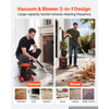 VEVOR Ash Vacuum 5.3 Gallon, 1200W Powerful Fireplace Cleaner with Casters, for Fireplace, Pellet Stove, Wood Stoves, Fire Pit, Grills, Steel Body, Double Stage Filtration, 5 FT Hose, Black & Orange