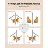 VEVOR Cat Door for Window, Adjustable to Fit Window Width 23"-28", 4 Secure Lock Modes, Aluminum Frame and High-Transparency Glass, Magnetic Closure, Weatherproof Quick-Fit Pet Door for Cats, White