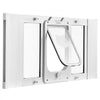 VEVOR Cat Door for Window, Adjustable to Fit Window Width 27"-32", 4 Secure Lock Modes, Aluminum Frame and High-Transparency Glass, Magnetic Closure, Weatherproof Quick-Fit Pet Door for Cats, White