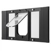 VEVOR Cat Door for Window, Adjustable to Fit Window Width 27"-32", 4 Secure Lock Modes, Aluminum Frame and High-Transparency Glass, Magnetic Closure, Weatherproof Quick-Fit Pet Door for Cats, Black