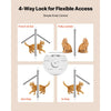 VEVOR Cat Door for Window, Adjustable to Fit Window Width 31"-36", 4 Secure Lock Modes, Aluminum Frame and High-Transparency Glass, Magnetic Closure, Weatherproof Quick-Fit Pet Door for Cats, White