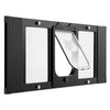 VEVOR Cat Door for Window, Adjustable to Fit Window Width 31"-36", 4 Secure Lock Modes, Aluminum Frame and High-Transparency Glass, Magnetic Closure, Weatherproof Quick-Fit Pet Door for Cats, Black
