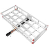 VEVOR 49.4 x 22.4 x 7.1 in Hitch Cargo Carrier, 500lbs Loading Capacity Trailer Hitch Mounted Cargo Basket, Rust-proof Aluminum Luggage Carrier Rack Fits 2" Hitch Receiver for SUV Truck Pickup Camping