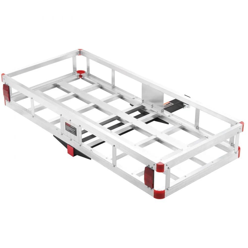 VEVOR 49.4 x 22.4 x 7.1 in Hitch Cargo Carrier, 500lbs Loading Capacity Trailer Hitch Mounted Cargo Basket, Rust-proof Aluminum Luggage Carrier Rack Fits 2" Hitch Receiver for SUV Truck Pickup Camping