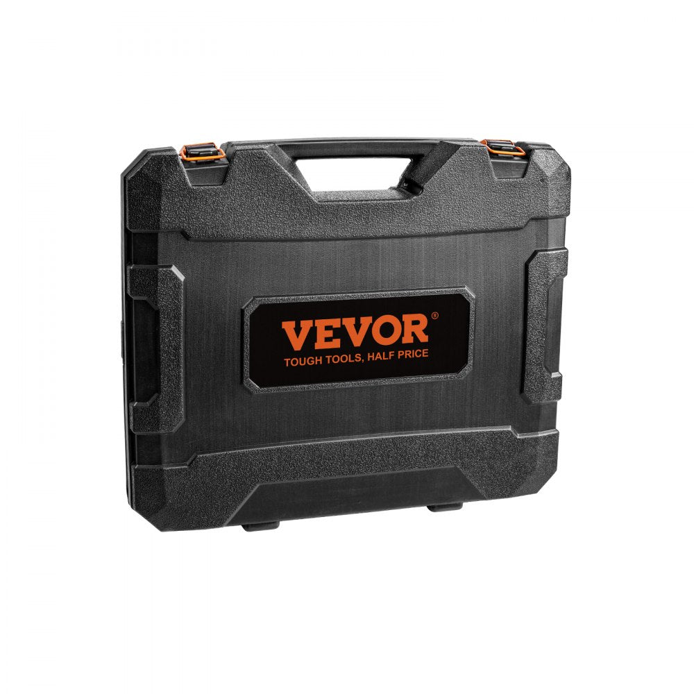 VEVOR 3/8" Drive Impact Socket Set, SAE 1/4"-3/4" and Metric 6-19mm 90 Piece Socket Set, 6 Point Cr-Mo Alloy Steel for Auto Repair, Includes Extension Bars Universal Joint Adapter Lock Storage Case