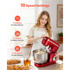 VEVOR Stand Mixer, 4.4 QT+6 QT Electric Kitchen Mixer, 300W Dough-Mixer, 10 Speeds Tilt-head Food-Mixer with Stainless Steel Bowls, Dough Hook, Whisk, Beater, for Baking, Mixing, Whipping & Kneading