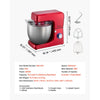 VEVOR Stand Mixer, 10.3 QT Electric Kitchen Mixer, 660W Dough-Mixer, 6 + Pulse Speeds Tilt-head Food-Mixer with Stainless Steel Bowl, Dough Hook, Whisk, Beater, for Baking, Mixing, Whipping & Kneading