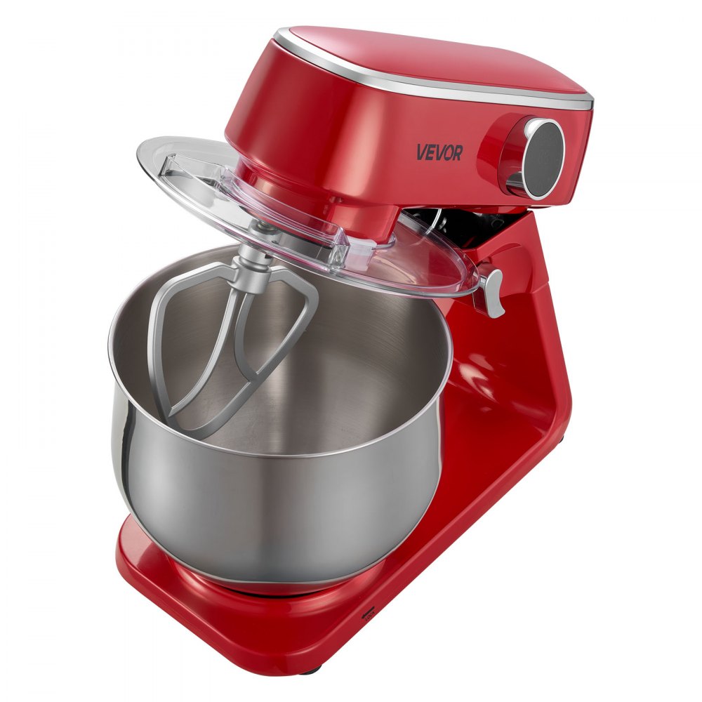 VEVOR Stand Mixer, 7.8 QT Electric Kitchen Mixer, 800W Dough-Mixer, 10 Speeds Tilt-head Food-Mixer with Stainless Steel Bowl, Dough Hook, Whisk, Beater, for Baking, Mixing, Whipping & Kneading, Red