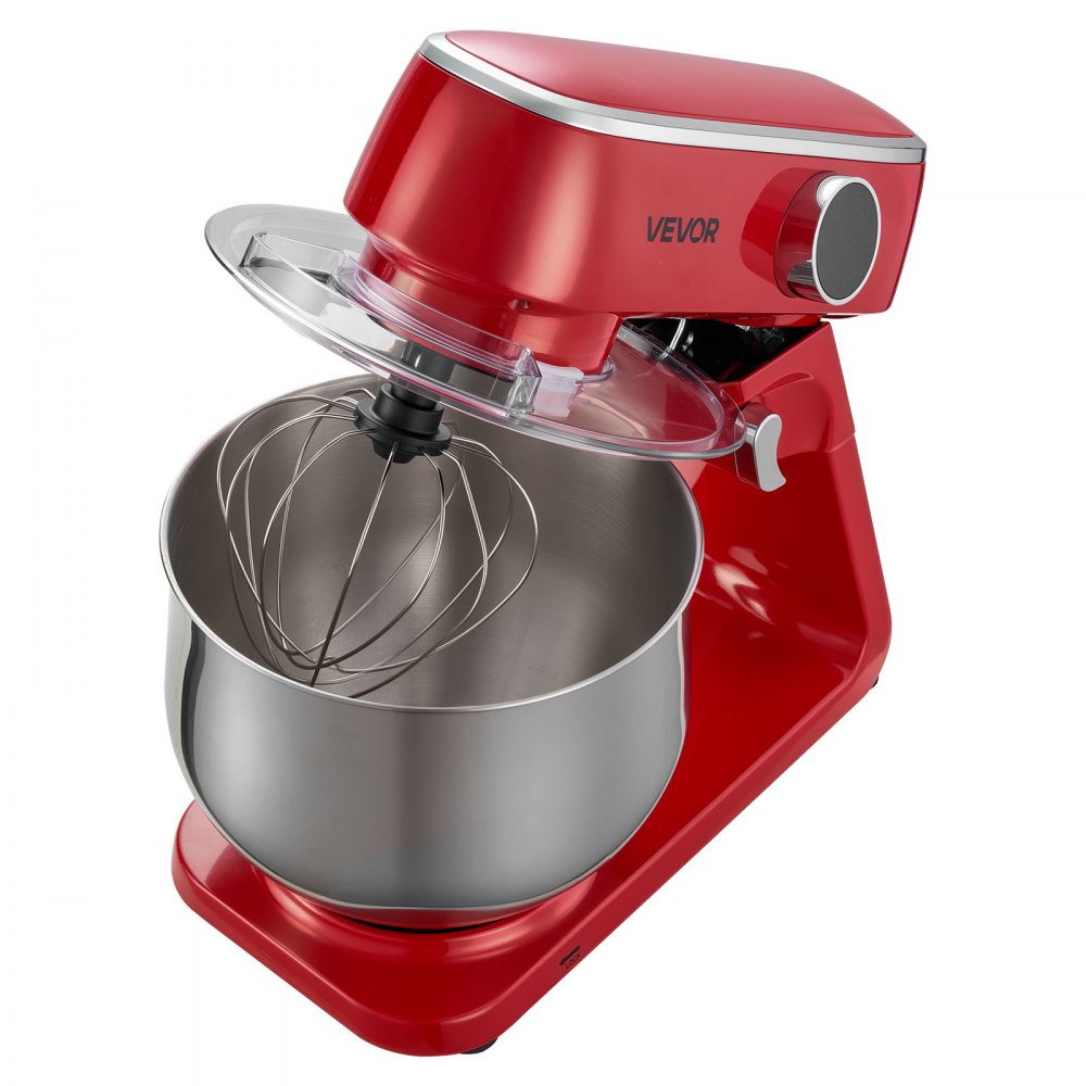 VEVOR Stand Mixer, 7.8 QT Electric Kitchen Mixer, 800W Dough-Mixer, 10 Speeds Tilt-head Food-Mixer with Stainless Steel Bowl, Dough Hook, Whisk, Beater, for Baking, Mixing, Whipping & Kneading, Red