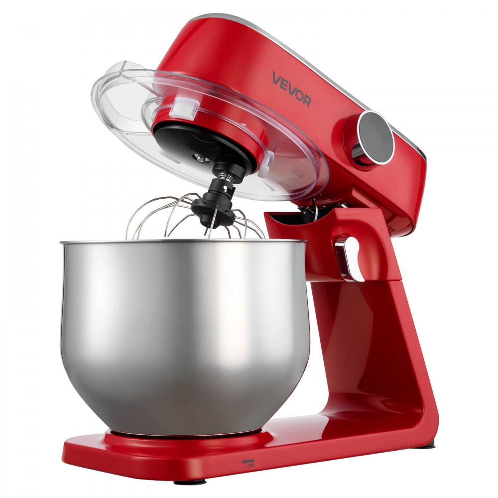 VEVOR Stand Mixer, 7.8 QT Electric Kitchen Mixer, 800W Dough-Mixer, 10 Speeds Tilt-head Food-Mixer with Stainless Steel Bowl, Dough Hook, Whisk, Beater, for Baking, Mixing, Whipping & Kneading, Red