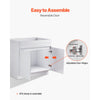 VEVOR White Shaker Base Cabinet, 36-Inch Unassembled Sink Base Cabinet, 36" W x 24" D x 34.5" H Ready to Assemble Cabinet with Soft-Close Doors and Adjustable Shelf, for Home Office