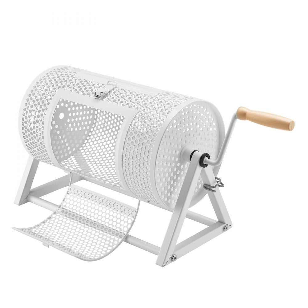 VEVOR Raffle Ticket Spinner, 11.6" x 6.6" Holds 2500 Tickets or 100 Ping Pong Balls, Raffle Drum Lottery Spinning Cage with Reinforced Handle, Stable Triangular Stand, for Events and Gatherings, White