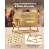 VEVOR Raffle Ticket Spinner, 16.1" x 11.9" Holds 5000 Tickets or 200 Ping Pong Balls, Raffle Drum Lottery Spinning Cage with Reinforced Handle, Stable Triangular Stand, for Events and Gatherings, Gold
