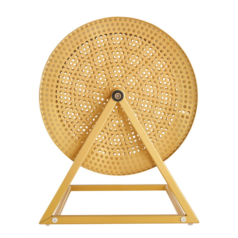 VEVOR Raffle Ticket Spinner, 16.1" x 11.9" Holds 5000 Tickets or 200 Ping Pong Balls, Raffle Drum Lottery Spinning Cage with Reinforced Handle, Stable Triangular Stand, for Events and Gatherings, Gold