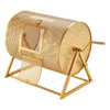 VEVOR Raffle Ticket Spinner, 16.1" x 11.9" Holds 5000 Tickets or 200 Ping Pong Balls, Raffle Drum Lottery Spinning Cage with Reinforced Handle, Stable Triangular Stand, for Events and Gatherings, Gold