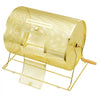 VEVOR Raffle Drum, Holds 5000 Tickets or 200 Ping Pong Balls, Metal Lottery Spinning Drawing with Wooden Turning Handle,16.1 x Ø12 inch Brass Plated Raffle Ticket Spinning Cage, for Bingo Ballot Part