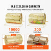 VEVOR Raffle Drum,Holds 10000 Tickets or 300 Ping Pong Balls, Metal Lottery Spinning Drawing with Wooden Turning Handle, 14.8 x Ø21.26 inch Brass Plated Raffle Ticket Spinning Cage, for Bingo Ballot
