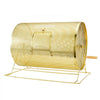 VEVOR Raffle Drum,Holds 10000 Tickets or 300 Ping Pong Balls, Metal Lottery Spinning Drawing with Wooden Turning Handle, 14.8 x Ø21.26 inch Brass Plated Raffle Ticket Spinning Cage, for Bingo Ballot