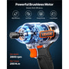 VEVOR Impact Driver, 1/4 Inch, 2800 RPM Max Speed, 20 V Brushless Motor, Electric Cordless Impact Driver Kit with Battery and Charger, 20 Bits, LED Work Light, for Furniture, Electrical, Home Repairs