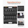 VEVOR Impact Socket Set, 1/2" 19 Piece Impact Sockets, Deep Socket, 6-Point Sockets, 1/2 Inches Drive Socket Set Impact 3/8 inch - 1-1/2 inch, Cr-V Rugged Construction, with a Storage Cage