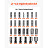 VEVOR Impact Socket Set, 1/2" 26 Piece Impact Sockets, Deep Socket, 6-Point Sockets, 1/2 Inches Drive Socket Set Impact Metric 10mm - 36mm, Cr-V Rugged Construction, with a Storage Cage