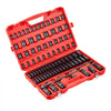 VEVOR 3/8 in Drive Impact Socket Set, 96 Piece, 6 Point Deep & Shallow Impact Sockets, SAE (5/16 in to 3/4 in) and Metric (8 to 22 mm) Sizes with 3 in & 6 in Extension Bars, Cr-V Steel, Carrying Case