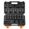 VEVOR 360 Degree Swivel Impact Socket Set, 3/8" Socket Set 14PCS Deep Universal Metric 10-19mm, 6 Point Cr-Mo Alloy Steel for Auto Repair, Easy-to-Read Size Markings, Rugged Construction, Storage Case