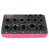 VEVOR Drive Impact Socket Set 3/8"  - 15 Piece Ultra-Short Socket Set Metric 10-24mm - 6 Point Cr-Mo Alloy Steel for Auto Repair - Easy-to-Read Size Markings - Rugged Construction Socket Organizer