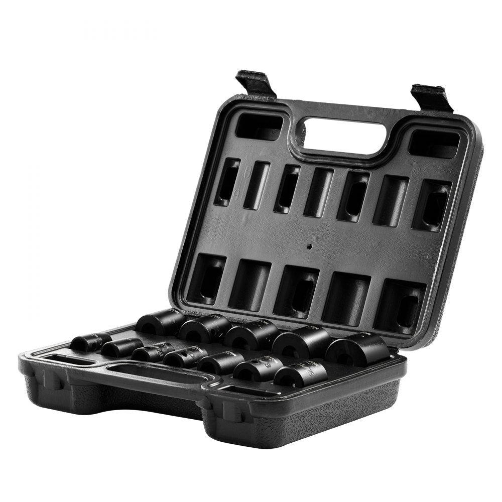 VEVOR 3/8" Drive Impact Socket Set, 12 Piece Shallow Socket Set SAE 5/16"-1", 6 Point Cr-Mo Alloy Steel for Auto Repair, Easy-to-Read Size Markings, Rugged Construction, Includes Storage Case