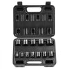 VEVOR 3/8" Drive Impact Socket Set, 12 Piece Shallow Socket Set SAE 5/16"-1", 6 Point Cr-Mo Alloy Steel for Auto Repair, Easy-to-Read Size Markings, Rugged Construction, Includes Storage Case