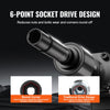 VEVOR Drive Impact Socket Set 1/4"  - 14 Piece Deep Socket Set Metric 4-15mm - 6 Point Cr-Mo Alloy Steel for Auto Repair - Easy-to-Read Size Markings - Rugged Construction - Socket Organizer