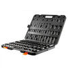 VEVOR 3/8" & 1/2" Drive Impact Socket Set, 59PCS Socket Set SAE 5/16" to 1-1/4" and Metric 6-32mm, 6 Point Cr-Mo Alloy Steel for Auto Repair, Easy-to-Read Markings, Rugged Construction, Storage Case